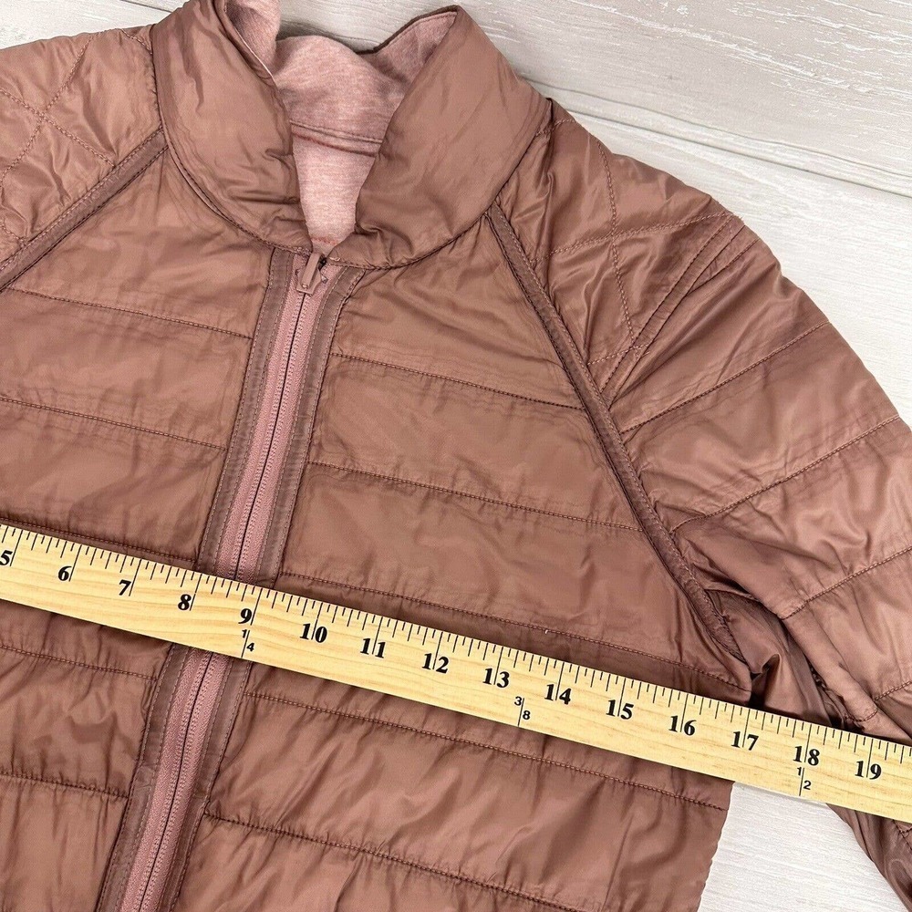 Lululemon The Bomb Bomber‎ Reversible Jacket Women Size 4 Bark Berry Rose Pink - Picture 14 of 16